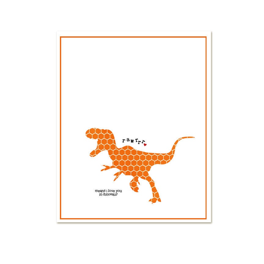 Rawrrr Means I Love You in Dinosaur - Purple Hexagon Print Digital Art Poster
