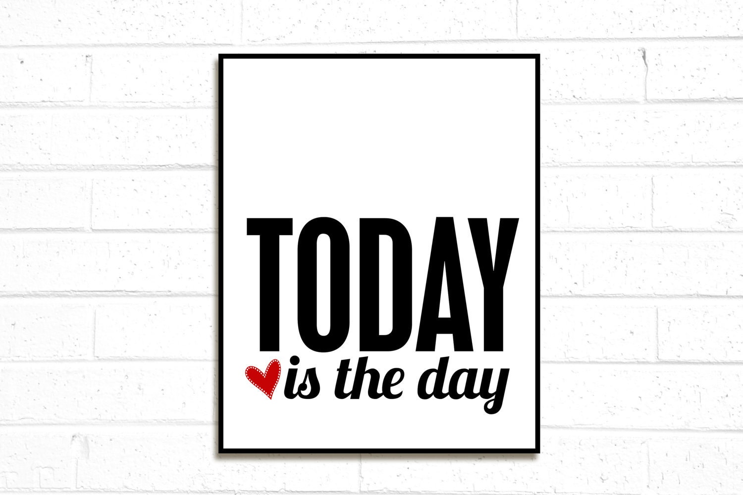 Inspirational Poster - Graduation Gift - Today is the Day - Pastels Blue Digital Art Print
