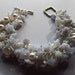 Blue Lace Pearl Bracelet, Blue Lace Agate Bracelet, Chunky Bracelet, Gemstone Bracelet, Gifts for Her, Gifts for Mom, Silver