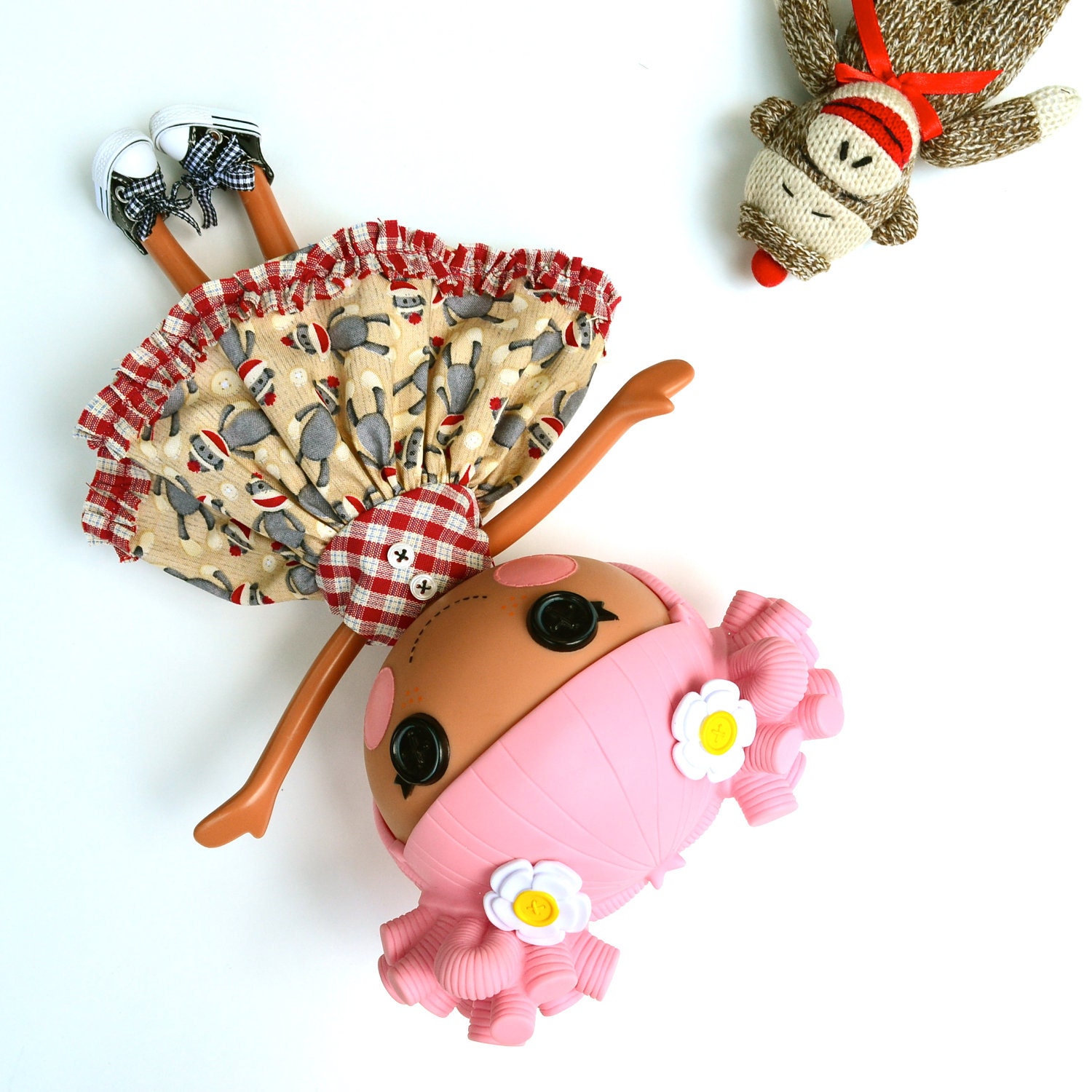 Silly Sock Monkeys Dress for Full Size Lalaloopsy Doll