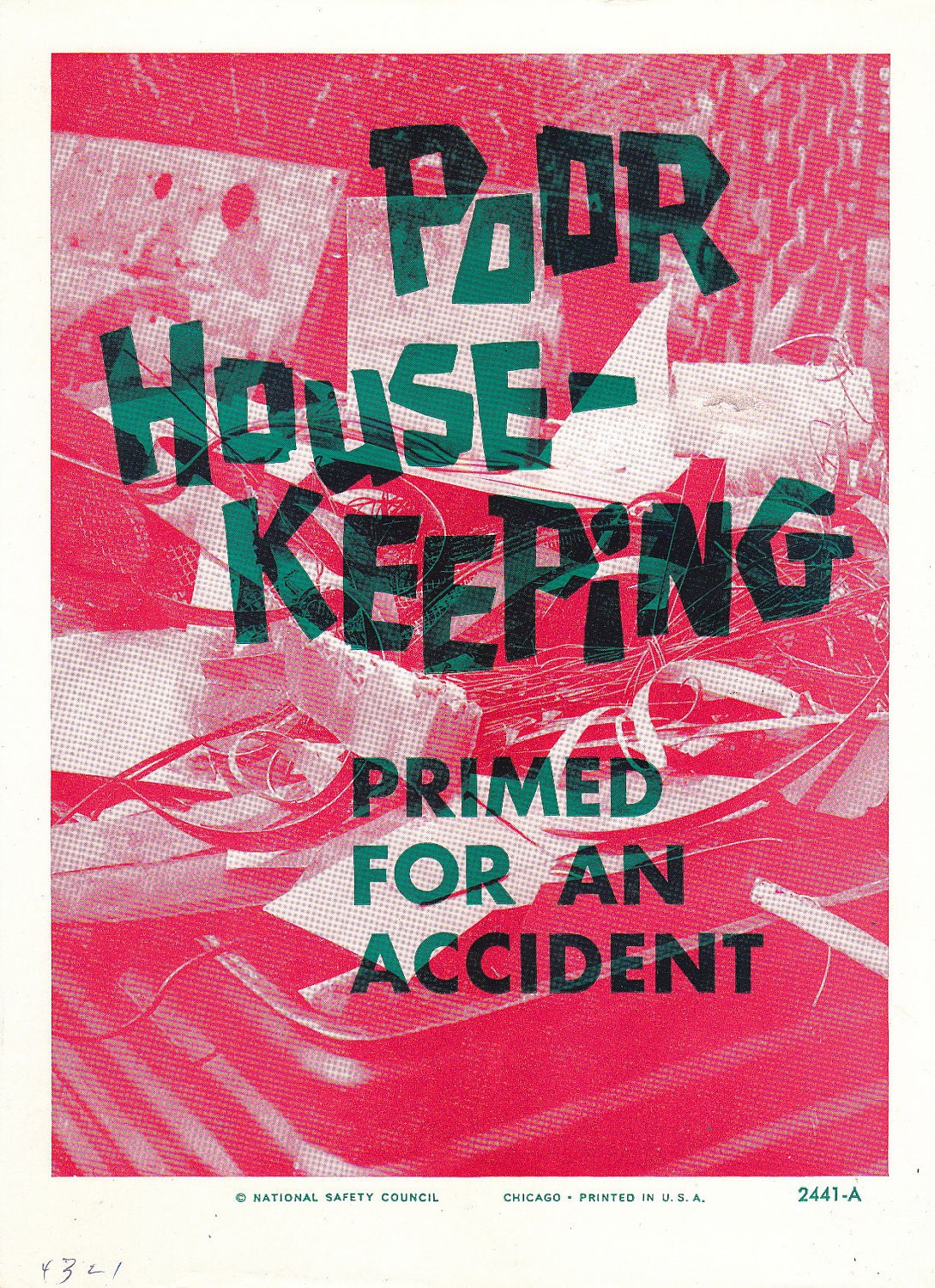 Vintage National Safety Poster Poor Housekeeping by