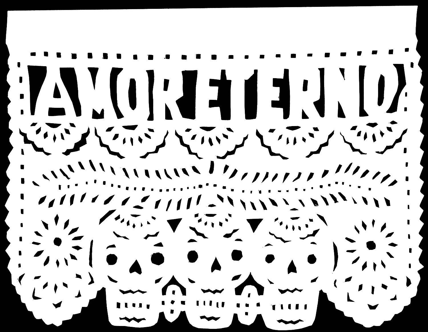 Original Paper Cutting Amor Eterno Love Forever Papel Picado - Wedding Anniversary Engagement COLOR CHOICE