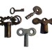 Vintage Keys: Brass and Metal Keys, Five Unique Industrial Artifacts for an Instant Collection