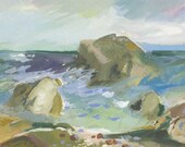 Seascape - originale gouache painting - Fine Art