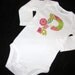 Tween, girl, toddler SHIRT or onesie with patchwork hot pink and lime green personalized initial applique in sizes NB - 16