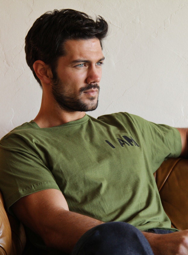 Clothing for men - Military Green Graphic T-Shirt - Unisex. Sale.