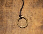 Ring necklace (wax cord) - Jewelry for men - Unisex Necklace -