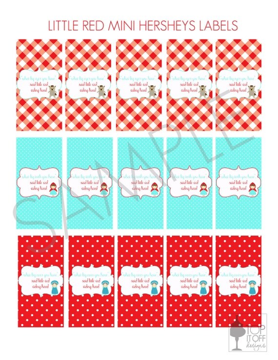 Little Red Riding Hood - Mini Hershey's Labels - DIGITAL - DIY Il_570xn