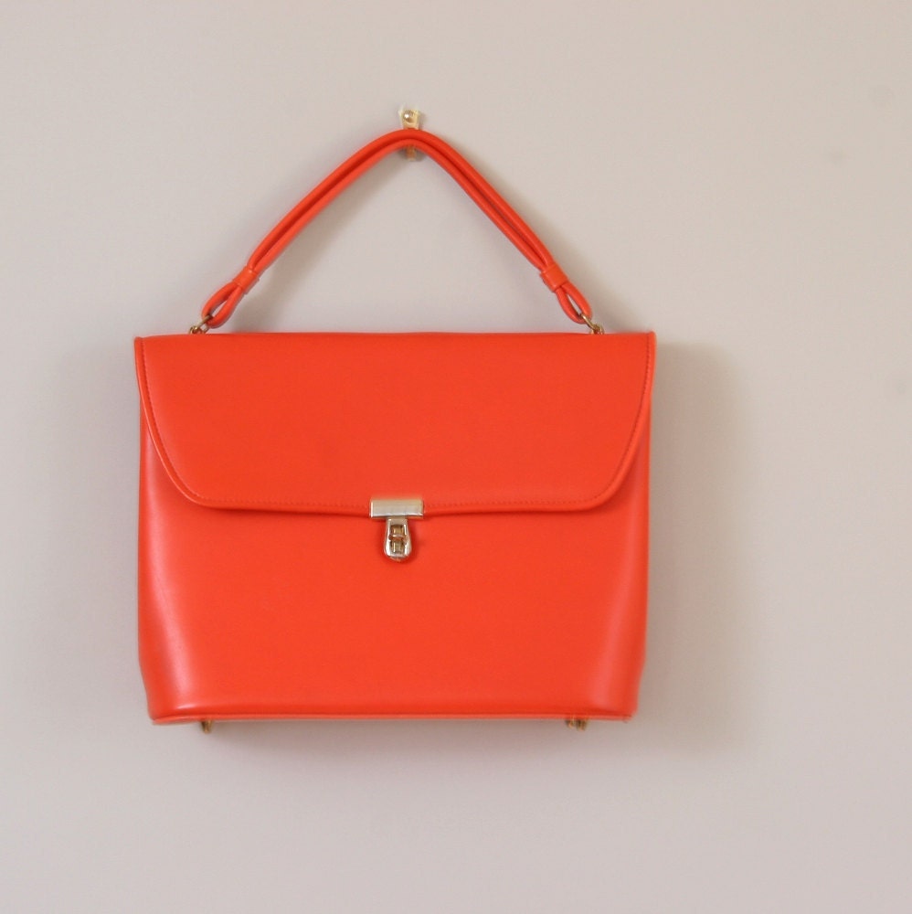 1960's tangerine handbag