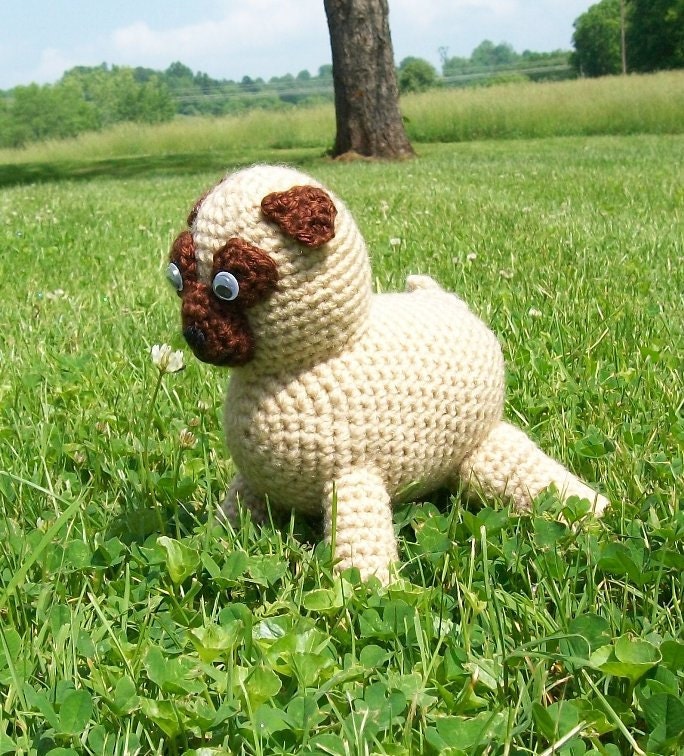 Stuffed Animals - Crocheted Pug - Dog - Amigurumi