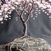 Cherry Blossom Beaded Bonsai Wire Tree Sculpture Bent Trunk Spring Colors - MADE TO ORDER Custom
