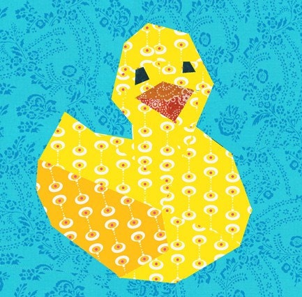 Ducky paper pieced quilt block pattern PDF
