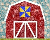 Barn paper pieced quilt block pattern PDF