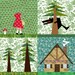 Little Red Riding Hood paper pieced quilt block pattern PDF