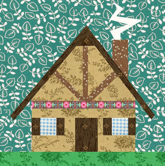 Little red Riding Hood Set of 4 paper pieced quilt block patterns PDF
