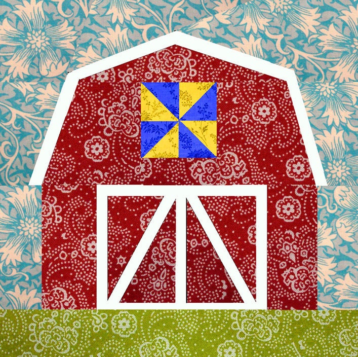 Barn Paper Pieced Quilt Block Pattern PDF By BubbleStitch On Etsy