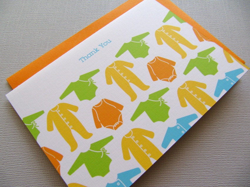 Baby Shower Thank You Folded Card, Set of 10 (A1TH01)