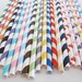 60 Paper Straws....PICK your Color(s) and Designs...Choose as many Colors as you need...Weddings...Birthdays.....Parties...Retro, Vintage
