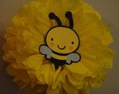 Tissue pom pom - Bumble Bee Party Poms  - Birthday, shower decoration