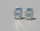 Vintage Blueberry Muffin from Strawberry Shortcake Metal Enamel Stud Earrings