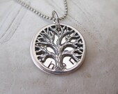 Petite Family Tree Necklace - Locket Necklace - Baby Name Necklace - Personalized - Tree of Life Jewelry