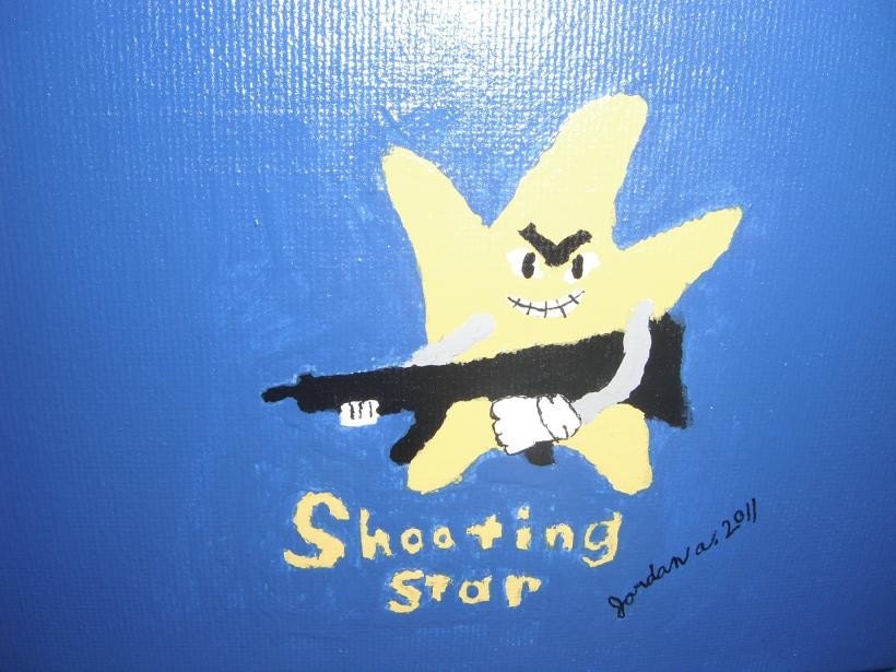 Shooting Star acrylics on 5x7 inch canvas panel