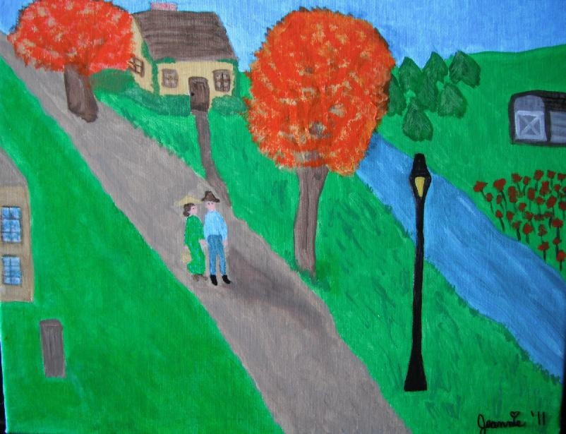 English Countryside original acrylic painting on canvas