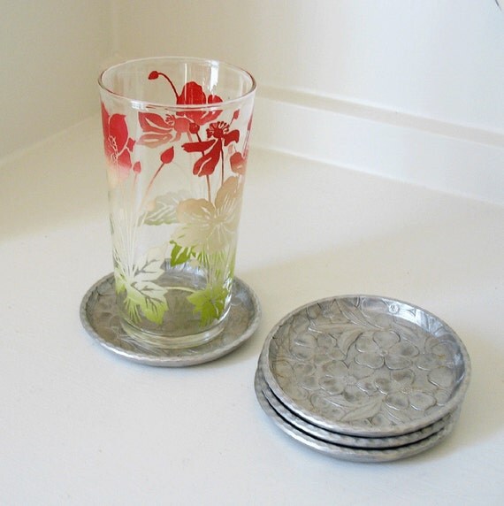 Everlast Hand Aluminum Coasters by CardBlancVintage on Etsy