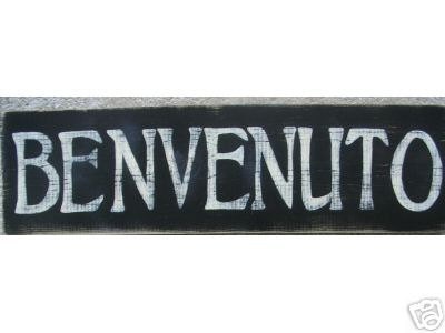 BENVENUTO Sign Plaque Welcome Italian Country By Shabbysignshoppe