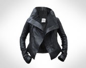 Custom Black Leather Biker Jacket by J.O.D