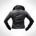 Womens Black Leather Biker Jacket by J.O.D UK8