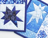 Oh My Stars - Handmade Quilted Potholders - Set of Two