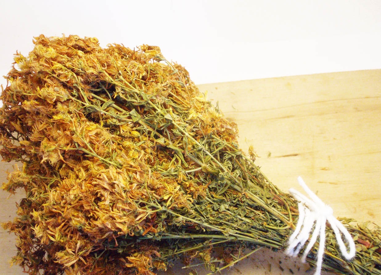 ST. JOHN'S WORT -- Hypericum Perforatum -- Organic Wild Grown Natural Dried Herbs -- Herbal Tea -- 1.2 oz or 35 grams