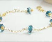 Dainty London Blue Topaz Bracelet in Gold on Etsy:) Bridal Jewelry