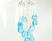 Reserved for TANYA   Swiss Blue Topaz Bridal Earrings on Etsy