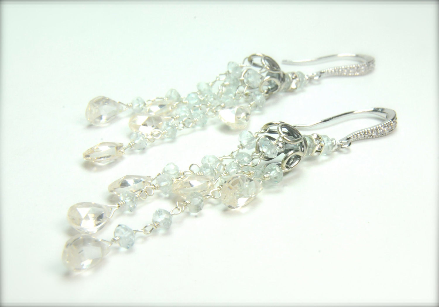 Reserved for TANYA    Champagne Bridal Earrings on Etsy