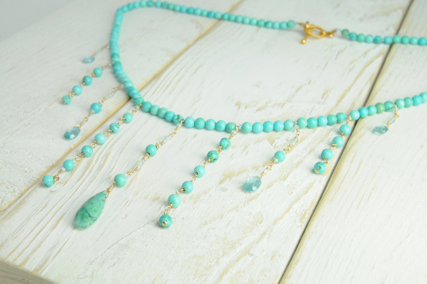 Statement Bridal Necklace/Spring Weddings/Spring Turquoise Trends for Brides