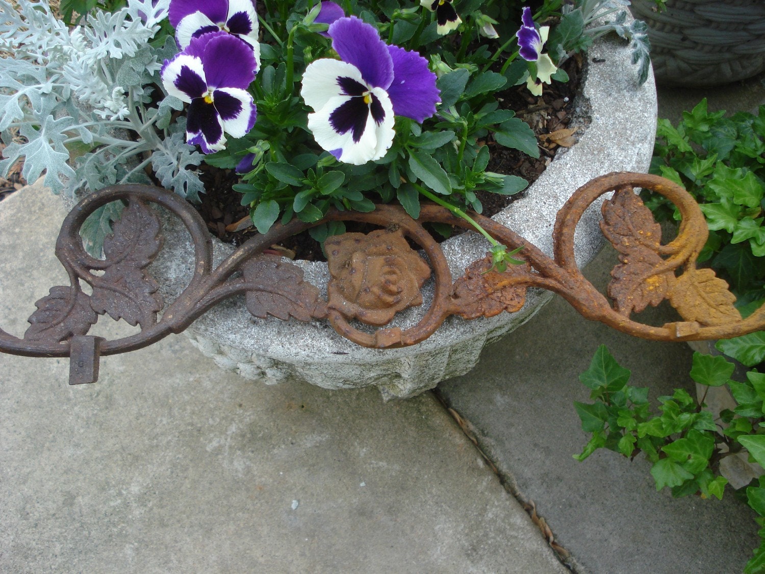 rusty and crusty iron gate fragment