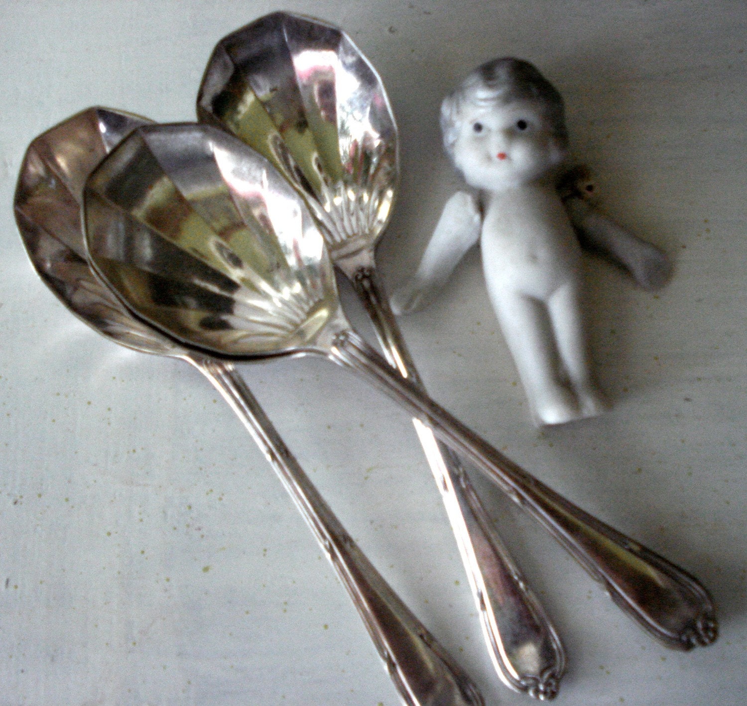 silver plate spoons - 4