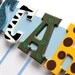 Zoo Animal Name Sign (7 Letters) - Custom Hand Painted Wood Letters on a Personalized Wall Hanging for Nursery or Child's Bedroom