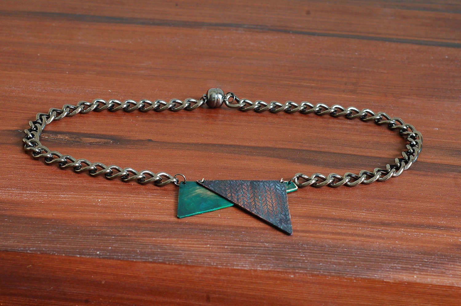 Patina necklace with chain