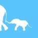 Baby Elephant with Mother Custom Painting