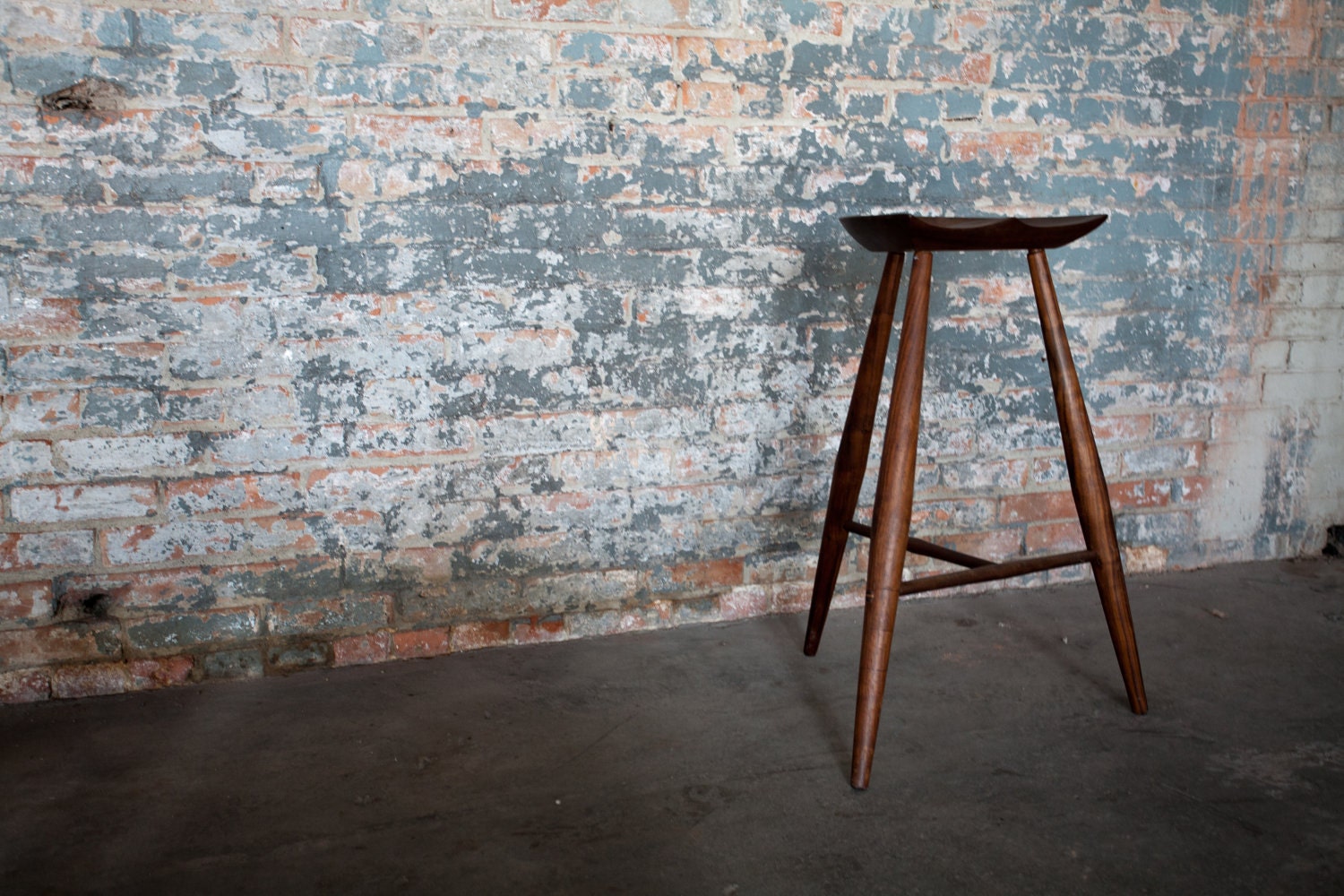 Walnut Tall Stool finished in oil and wax. - GrainWoodwork