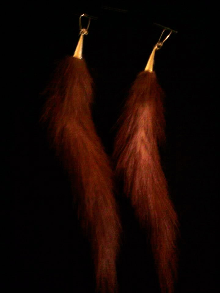 mink tail earrings