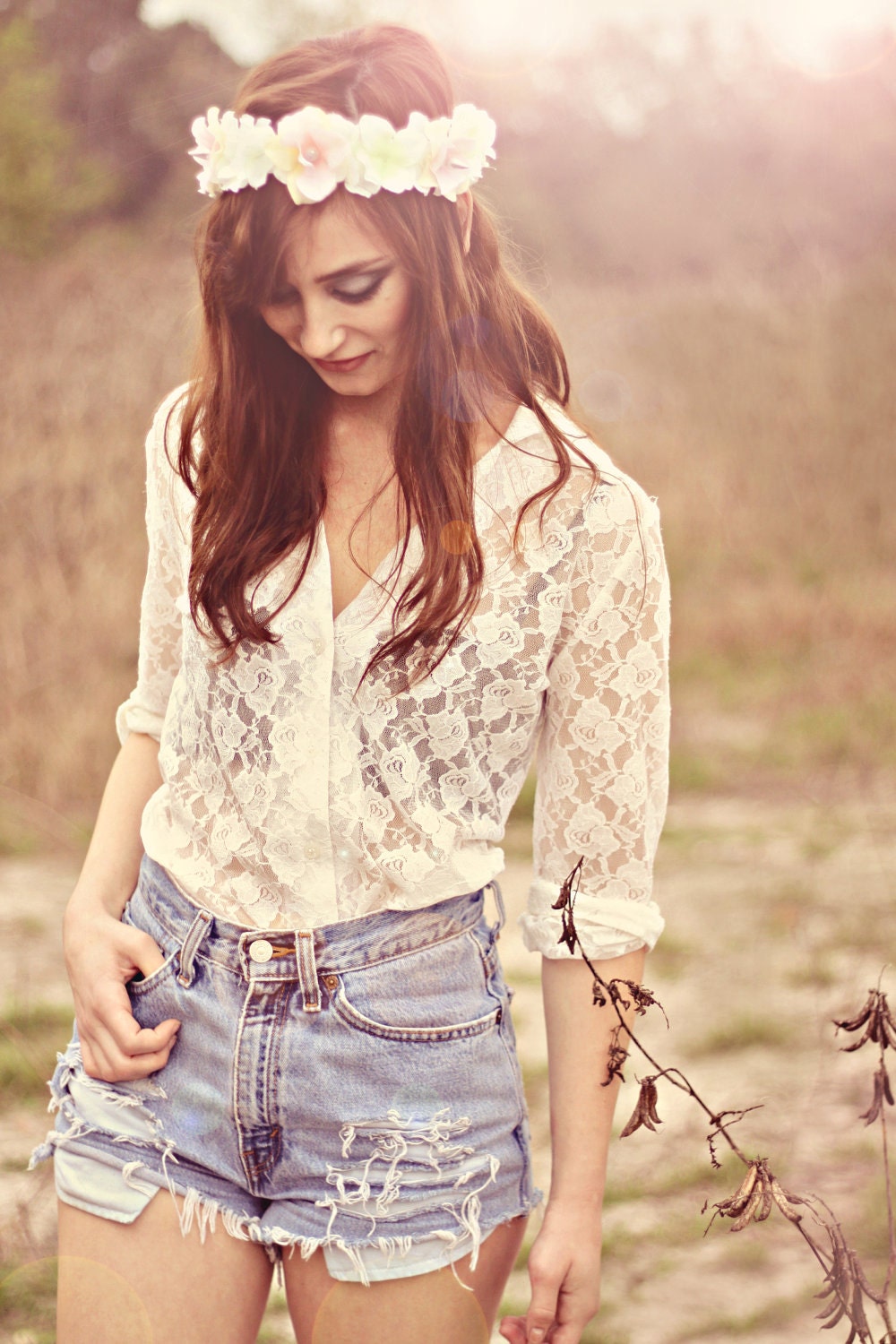 Floral Spiked Head Band