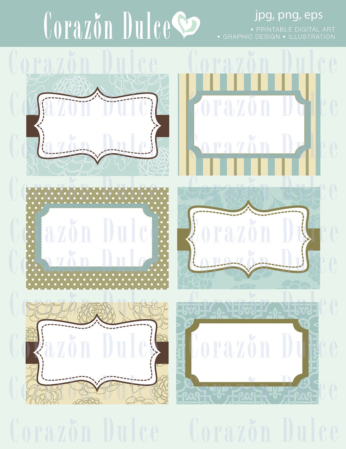 Buy gift tags and printable cards - Printable Cards/labels, tags,business cards,place cards, photo frame, recipe cards, gift tags, labeling, scrapbooking, etc.....