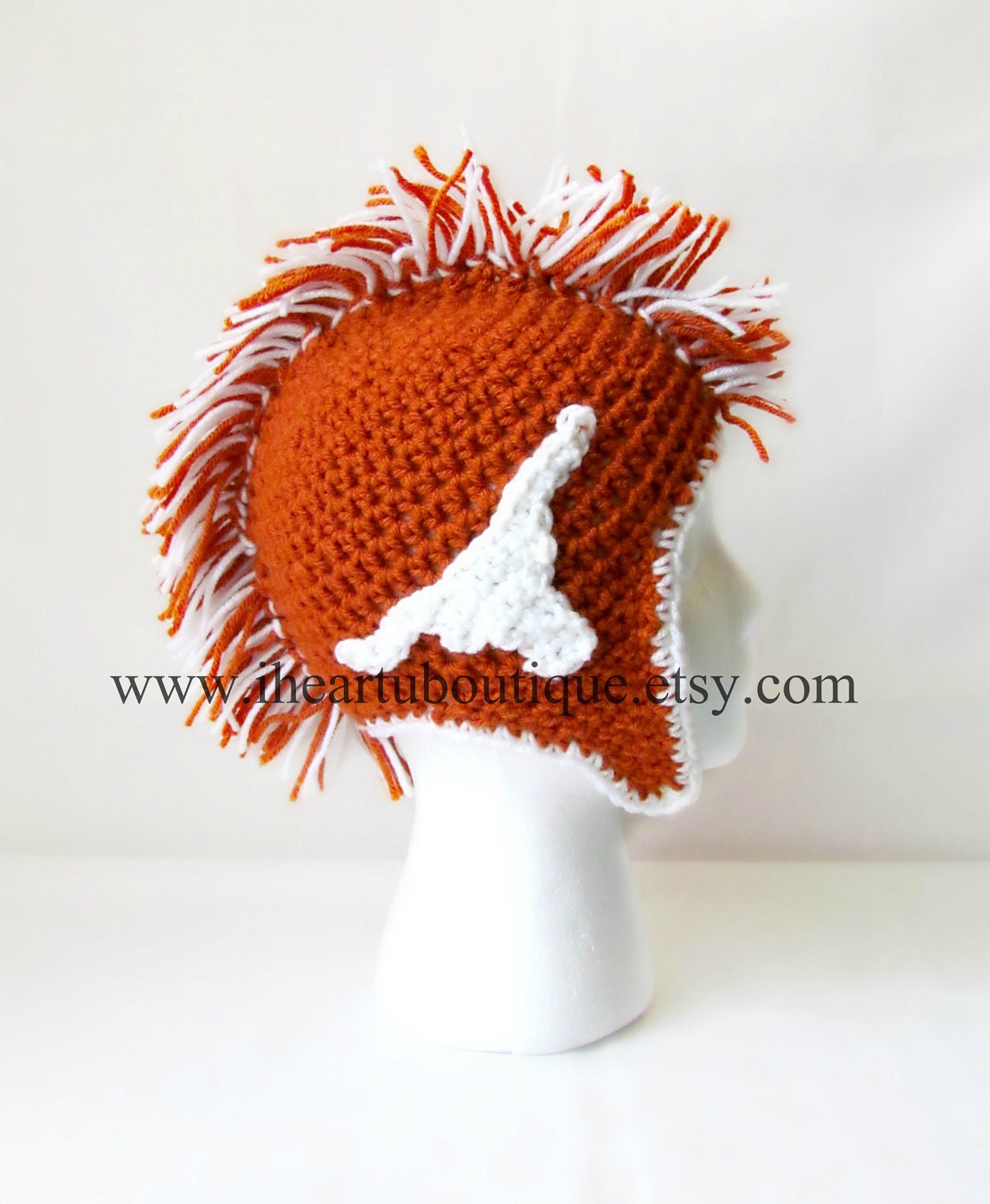 Adult Football Themed Crochet Mohawk Hats