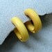 Vintage Bakelite Earrings Hoop Creamed Corn Yellow