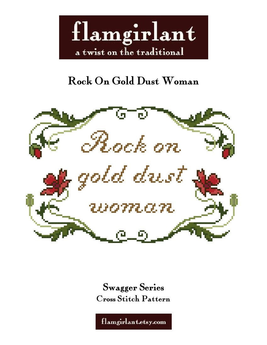 Swagger: Rock On Gold Dust Woman Cross Stitch Pattern