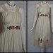 1950s Ivory Nightgown, Formfit Nylon Rose Appliqued, Medium